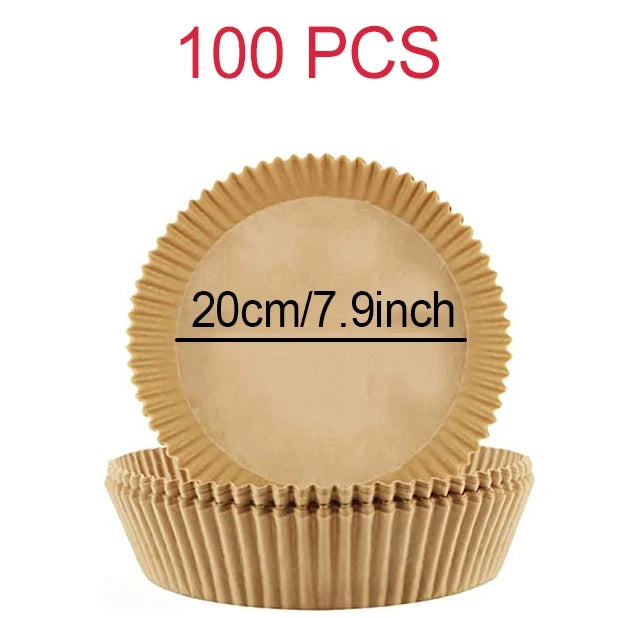 بطانات ورقية للاستخدام مرة واحدة في مقلاة الهواء - صواني خبز غير لاصقة مربعة ودائرية لكوسوري ونينجا