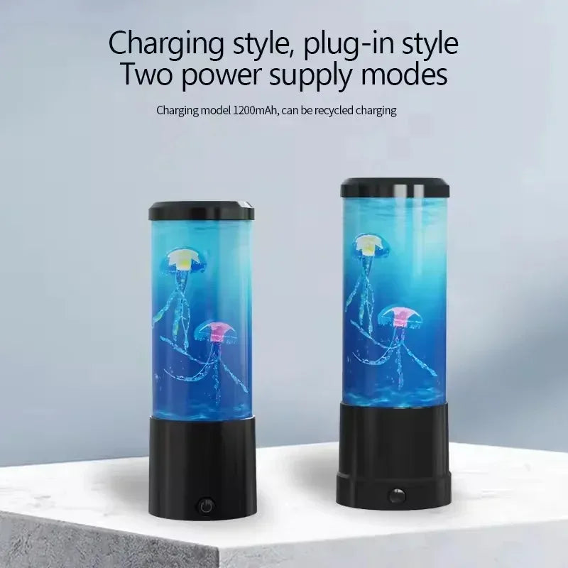 Simulated Jellyfish LED Night Lamp – Cylindrical Quiet Colorful Aquarium Light for Home, Bedroom & Birthday Gifts