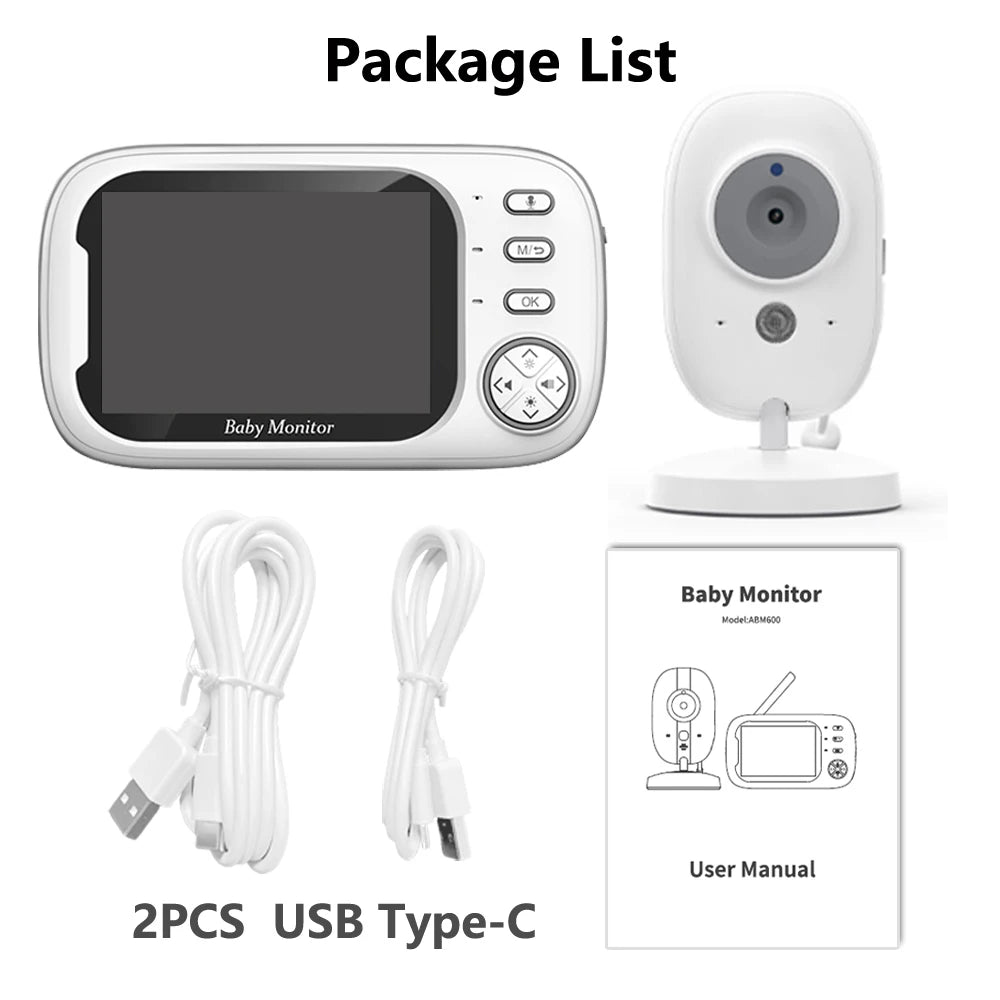 3.5-Inch Video Baby Monitor with Camera – Wireless LCD Nanny Cam, Two-Way Audio Talk, Better Than VB603 Electronic Babysitter