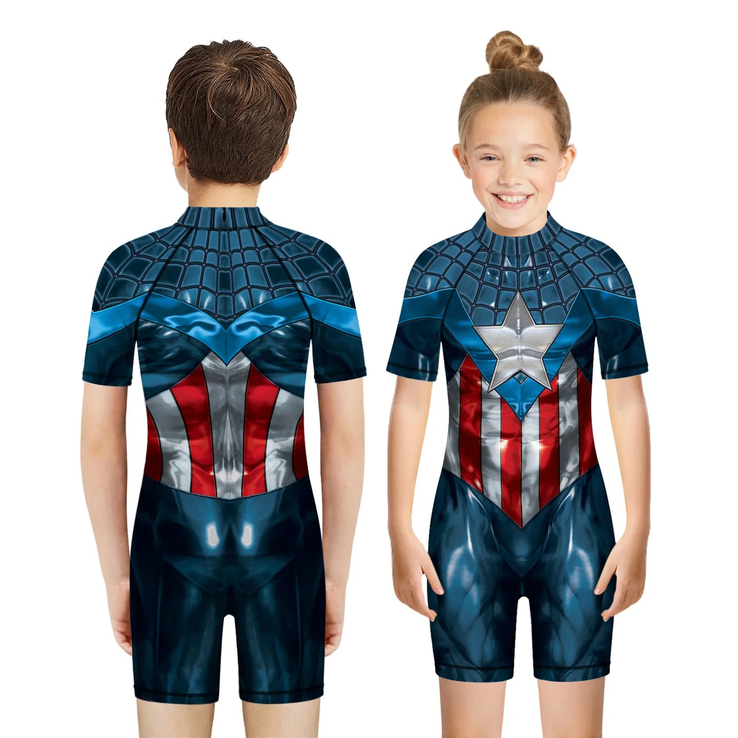 Children One Piece Swimsuit Superhero 3D Print Kids Swimwear for Boys and Girls