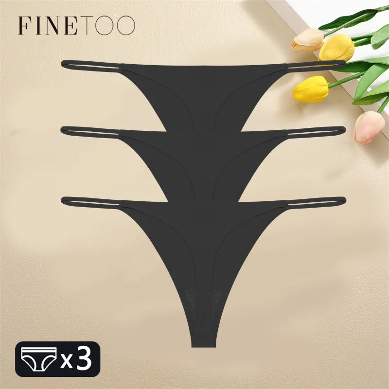 FINETOO 1PCS Women Seamless Thongs – Sexy Low Waist Bikini Panties, Traceless T-Back, XS-XL
