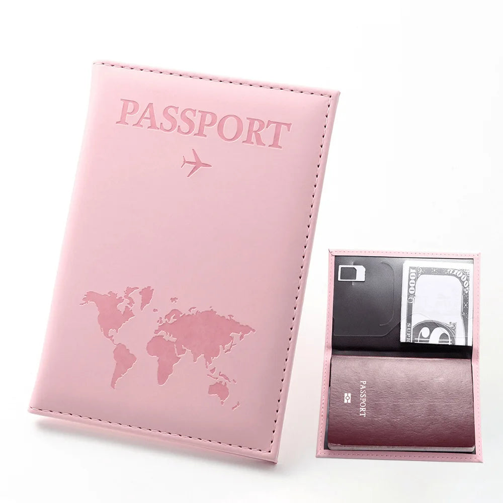 RFID Vintage Passport Holder – PU Leather Travel Wallet for Men & Women