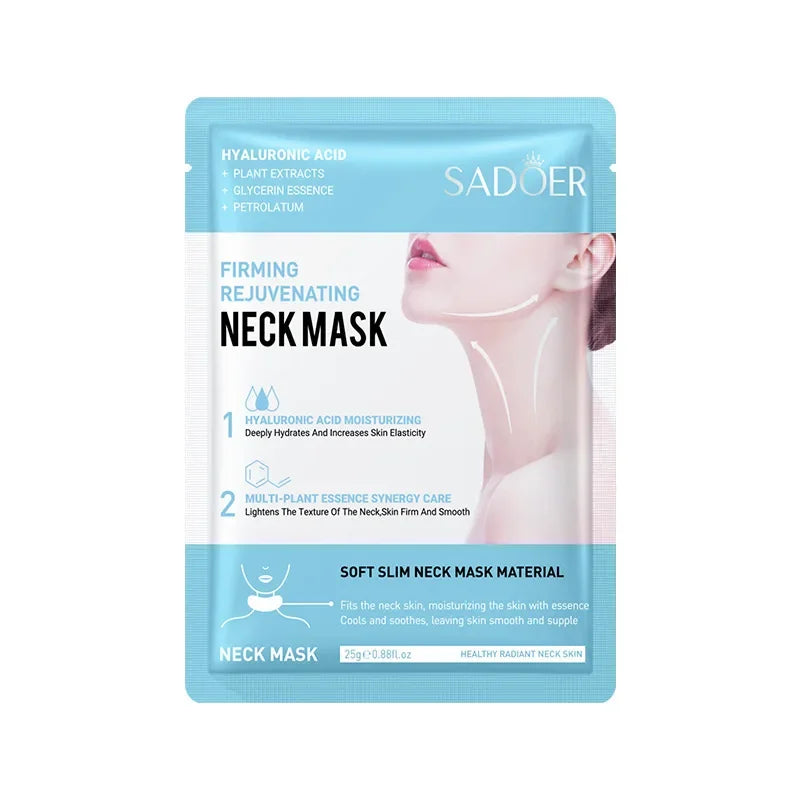 SADOER Hyaluronic Acid Neck Mask • Collagen Firming & Brightening Neck Skincare • Hydrating & Nourishing (10pcs)