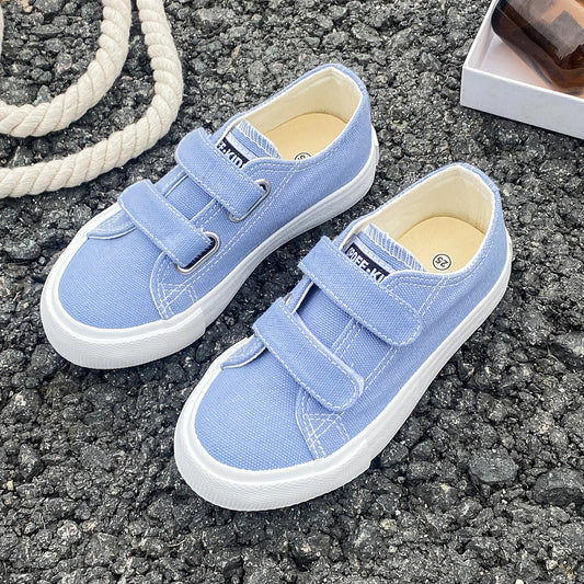 Spring & Autumn Kids Canvas Shoes | Solid Color Soft Sole Skateboard Sneakers for Boys & Girls