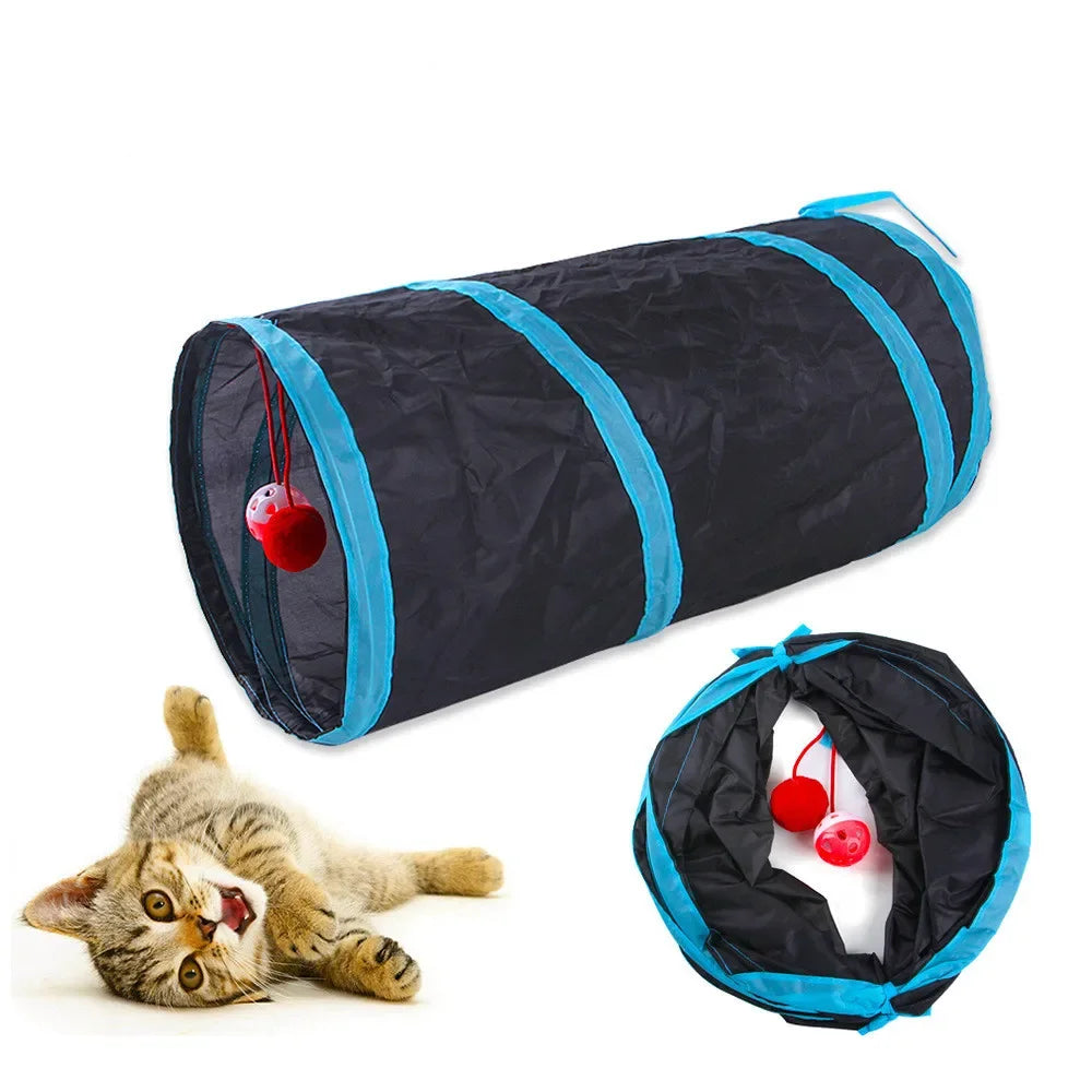Tunnel Chase™ Foldable Cat Tunnel – Crinkle Play Tube for Indoor Fun & Exercise