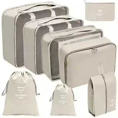 Travel Organizer Set | 8-Piece Suitcase Packing Cubes & Luggage Storage Bags for Clothes and Shoes