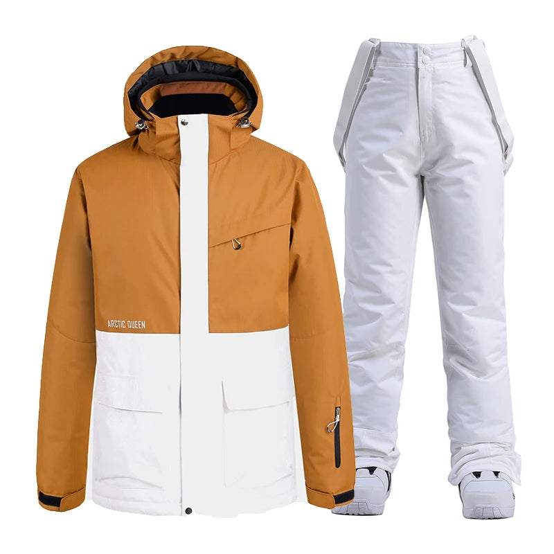 Men & Women Snow Suit Set – Warm -30°C Ski Jacket and Pants, Fashion Winter Snowboarding Clothing, Unisex