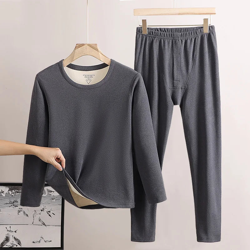 Men's Winter Thermal Underwear Set | Double Warmth Face Sanding | Slim Fit High Elasticity Comfortable Breathable