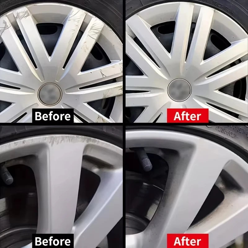 Car Wheel Rim Scratch Repair Paste – Tire & Rim Paint Refurbishment for Black, White, Silver Aluminum Alloy