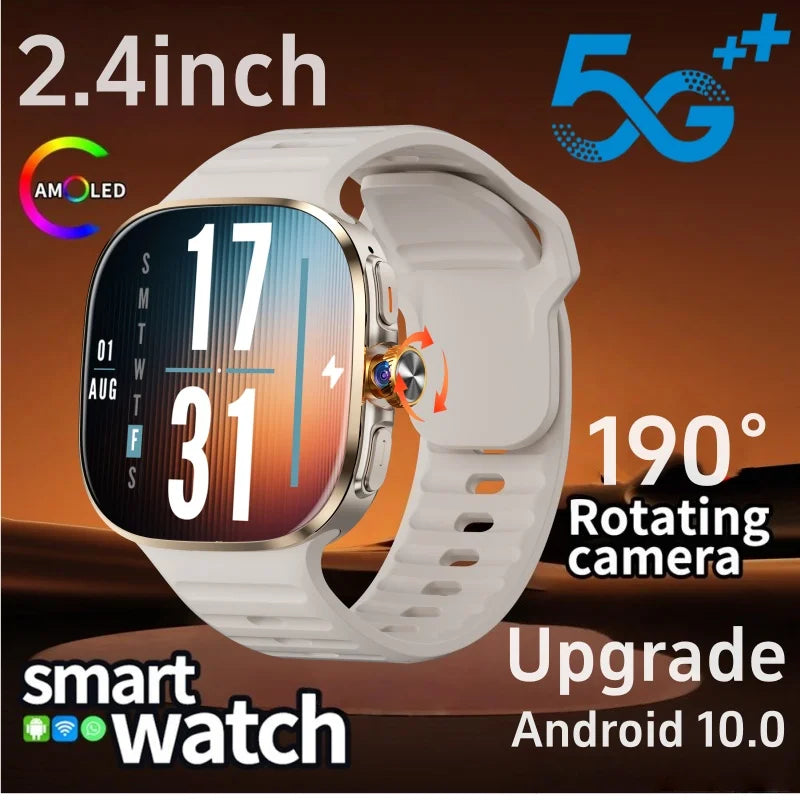 M99 5G Smart Watch – 2.4″ AMOLED Screen, Rotating Camera, WiFi, GPS, Compass, NFC, Bluetooth for Men & Women