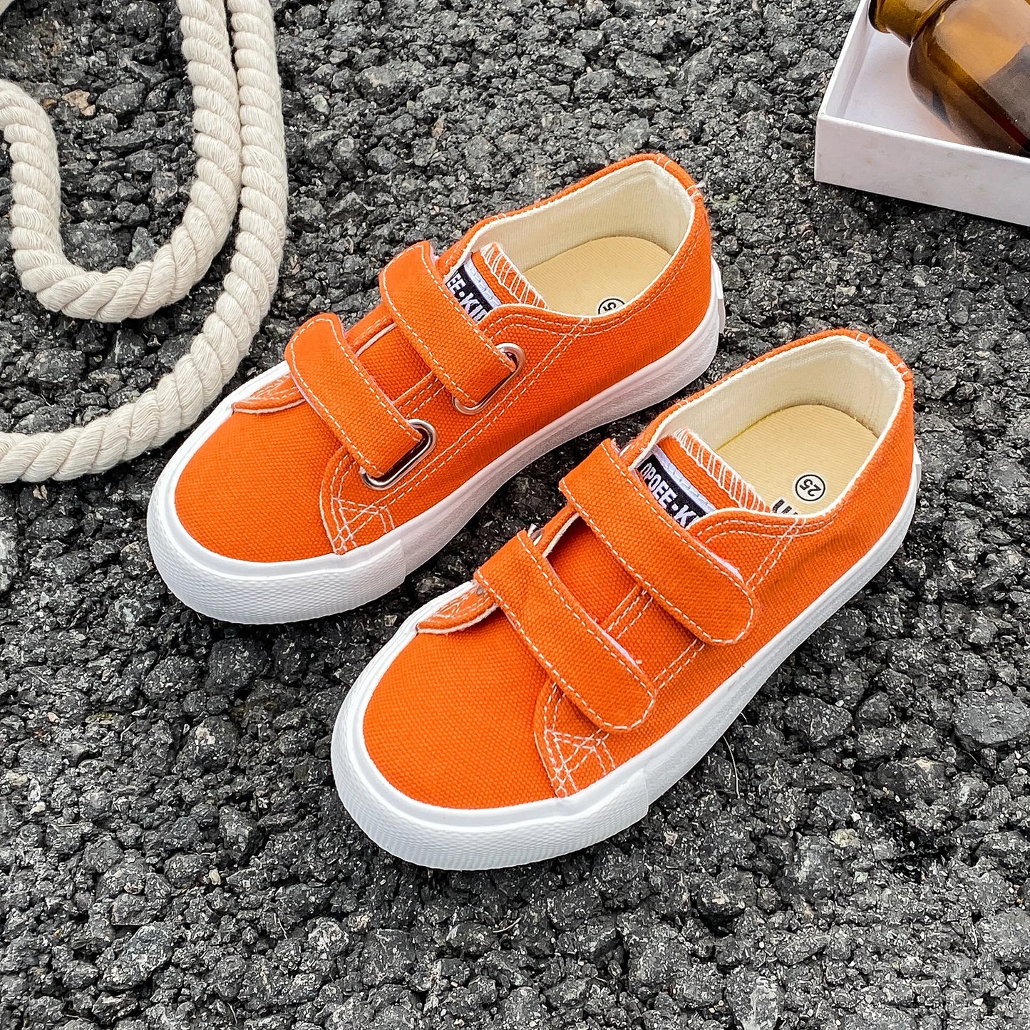 Spring & Autumn Kids Canvas Shoes | Solid Color Soft Sole Skateboard Sneakers for Boys & Girls