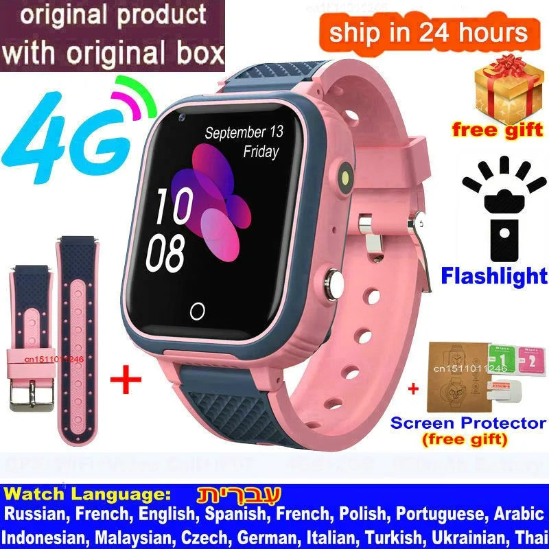 LT21 4G Kids Smart Watch – GPS, WiFi, Video Call, SOS, Camera, IP67 Waterproof Location Phone Watch