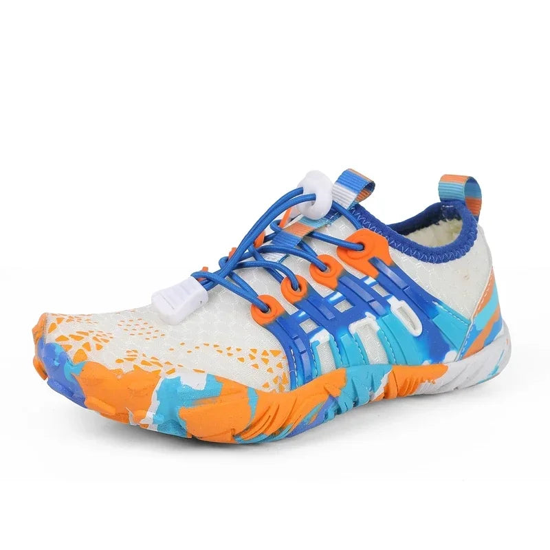 أحذية مائية للأطفال - أحذية رياضية مائية صيفية بخمسة أصابع، أحذية سباحة ملونة ونعال شاطئية للأطفال