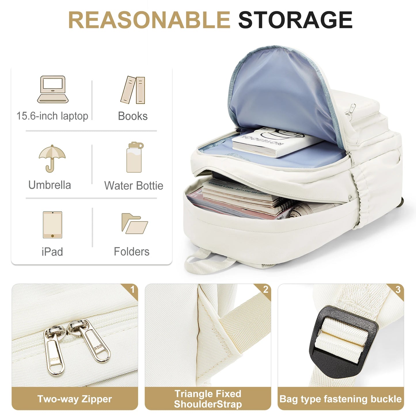 Cute School Backpack for Girls & Boys – Multipocket Travel Rucksack for Kids, Teens & Students, Casual Book Bag for School