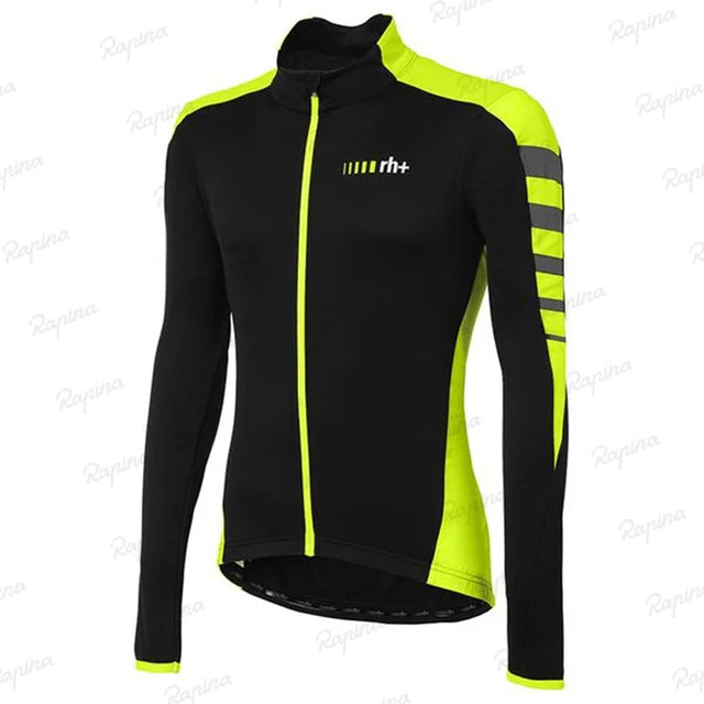 Zero Rh+ Men’s Winter Cycling Jersey – Thermal Fleece Long Sleeve MTB Bike Top 2023