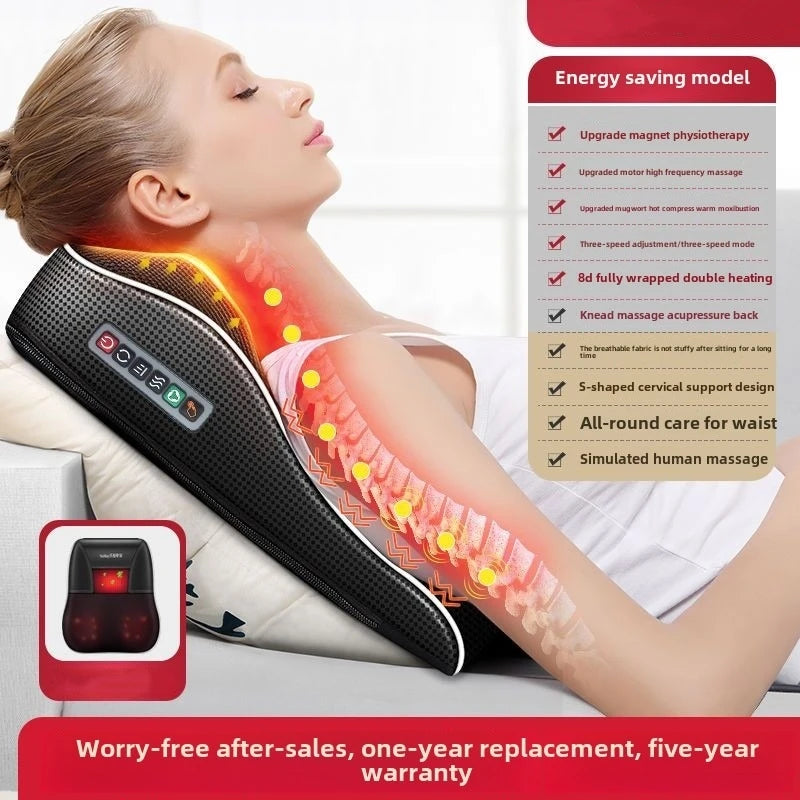 Manufacturer Direct Electric Shiatsu Massager – Head, Neck & Cervical Traction Pillow with Heating, Vibration & Car/ Home Use