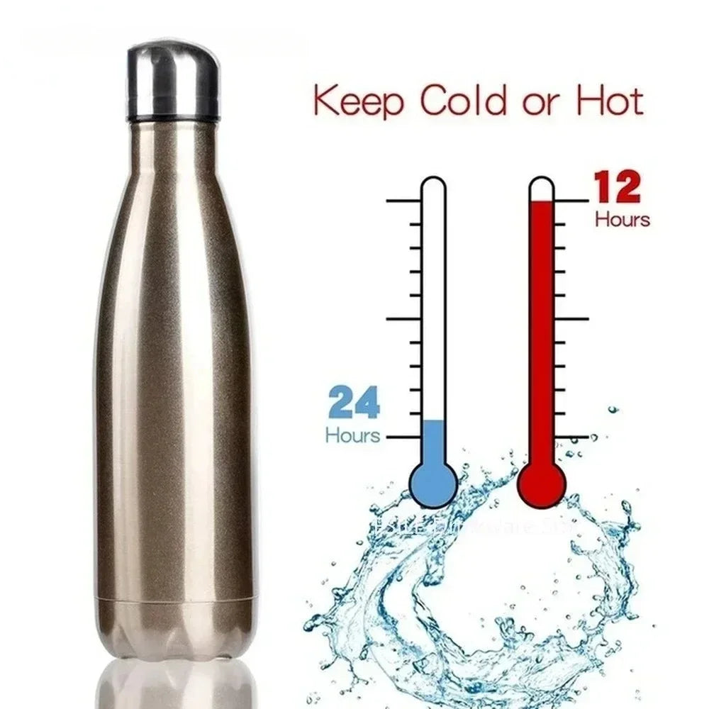 LMHBJY Stainless Steel Insulated Water Bottle – 350ml/500ml/750ml/1L Vacuum Flask for Hot & Cold Drinks