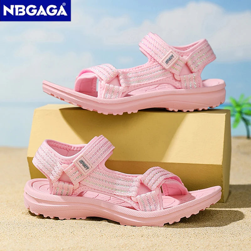 Girls’ Summer Sandals – Breathable Open-Toe Sport Shoes for Outdoor Beach Walking