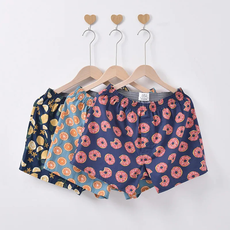 3PCS Men's Cotton Boxer Shorts | Loose Comfortable Arrow Pants Style Underwear | Homewear Boxers