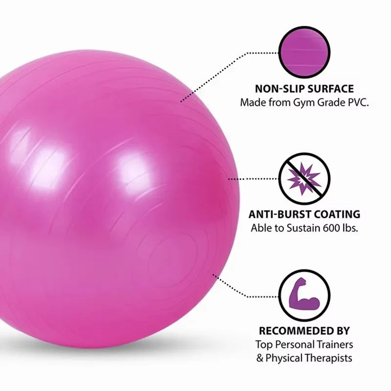 Women's Yoga Fitness Ball | Thickened Anti-Explosion Pilates Ball – 25/55/75cm for Leg & Hip Workouts