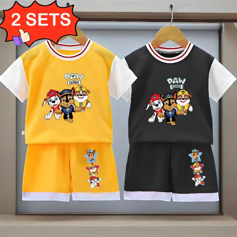 مجموعة ملابس رياضية صيفية للأولاد - تيشيرت كرة سلة سريع الجفاف وشورت (طقم مكون من قطعتين)