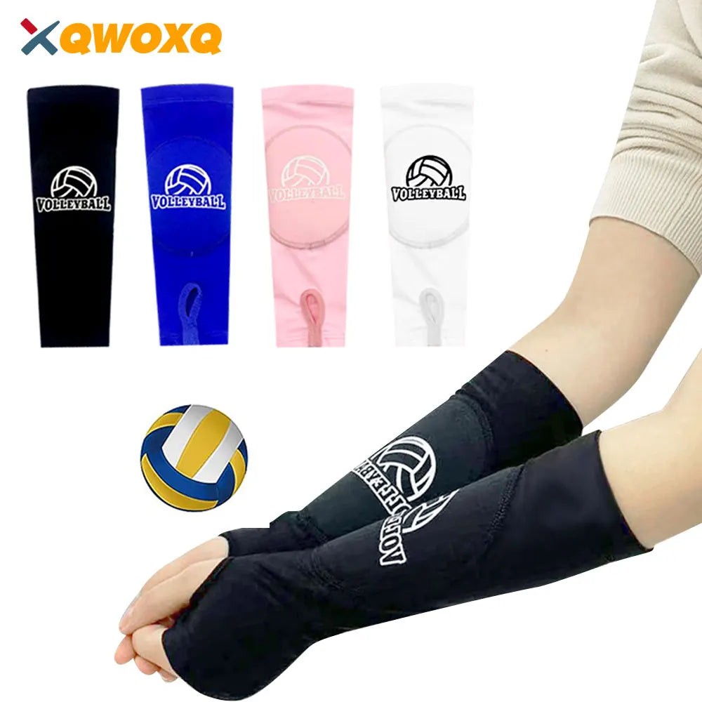 Volleyball Padded Arm Sleeves | Forearm & Wrist Support with Protection Pads – 1 Pair for Girls, Boys & Adults