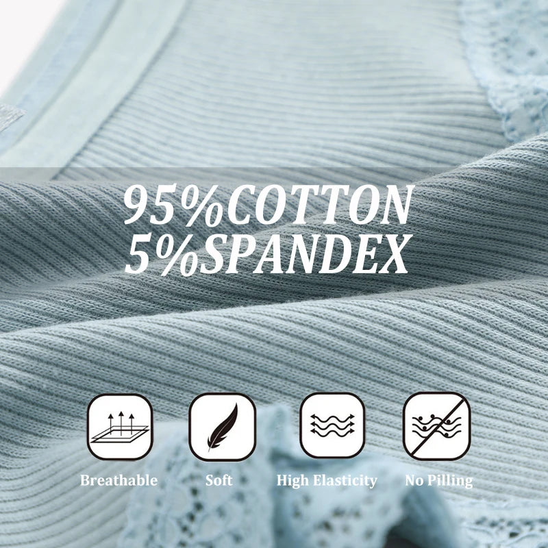 3PCS Women's Cotton Panties Set – Sexy Low Rise Lace Brazilian, Hollow Out Soft Breathable Lingerie S-XL