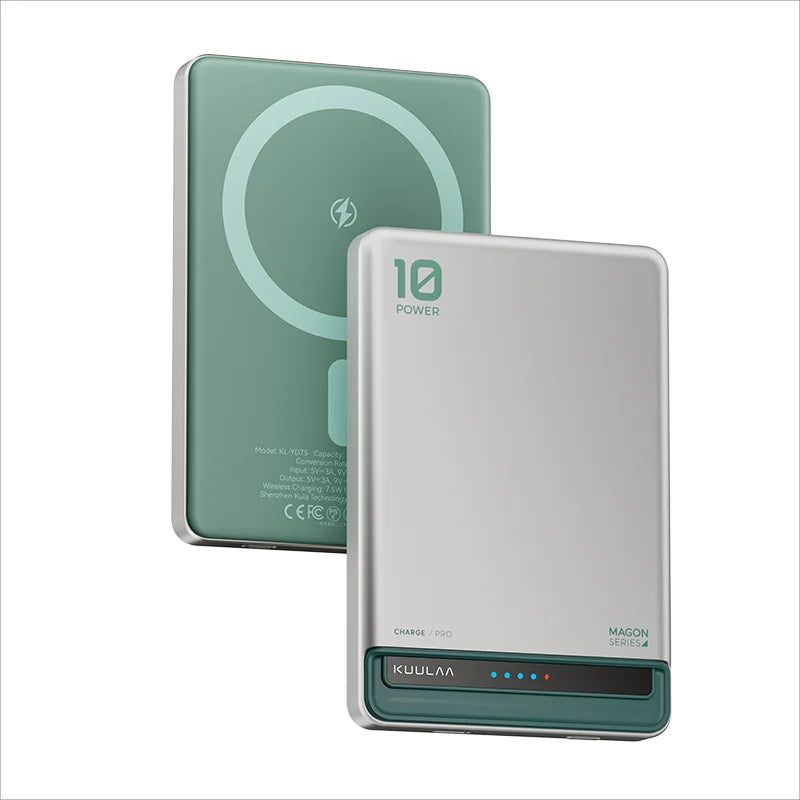 بنك طاقة مغناطيسي KUULAA بسعة 10000 مللي أمبير/ساعة - شاحن لاسلكي سريع بقوة 20 وات لـ MagSafe، متوافق مع iPhone 16/15/14 Pro Max