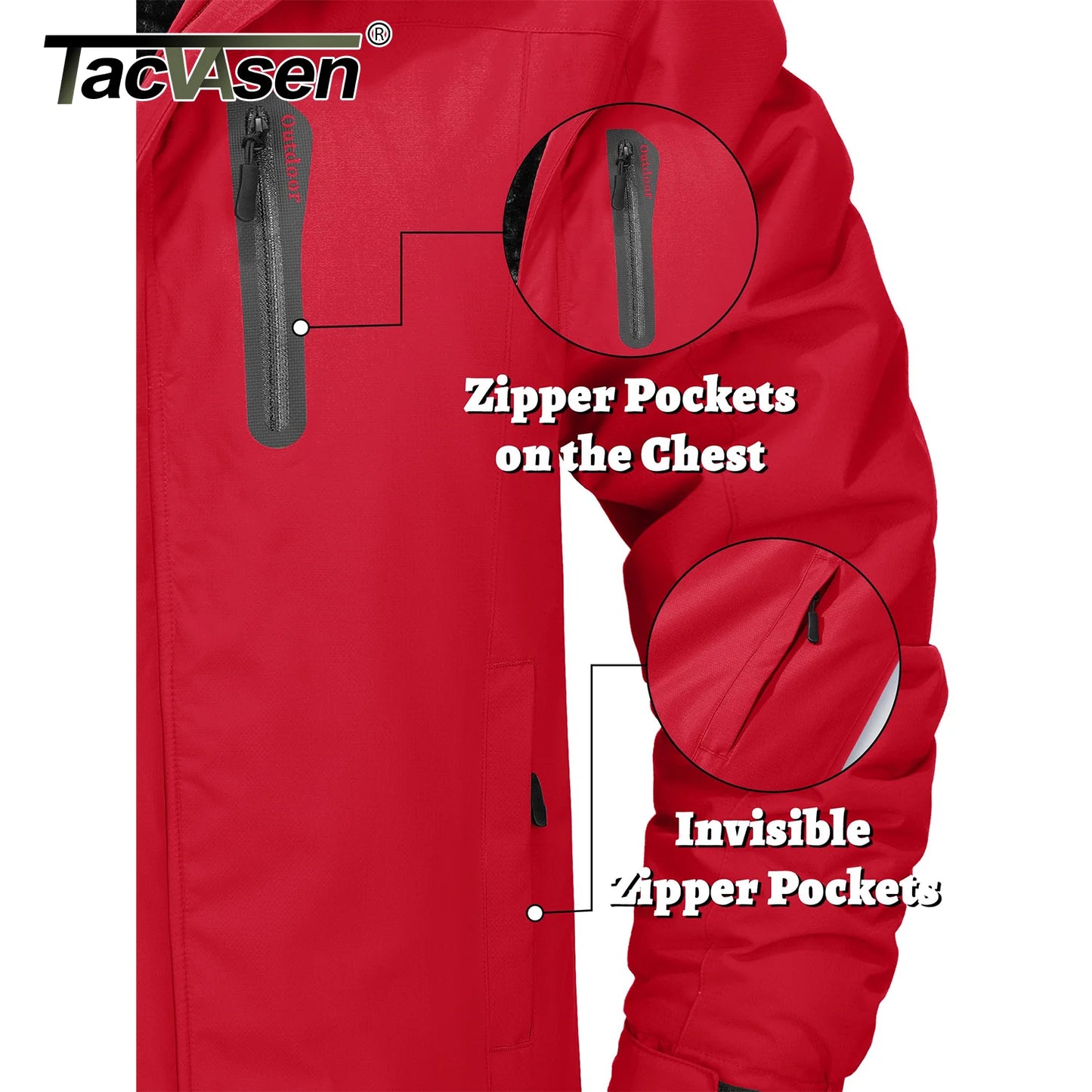 TACVASEN Men’s Winter Fleece Jacket – Waterproof Hiking & Skiing Windbreaker Parka