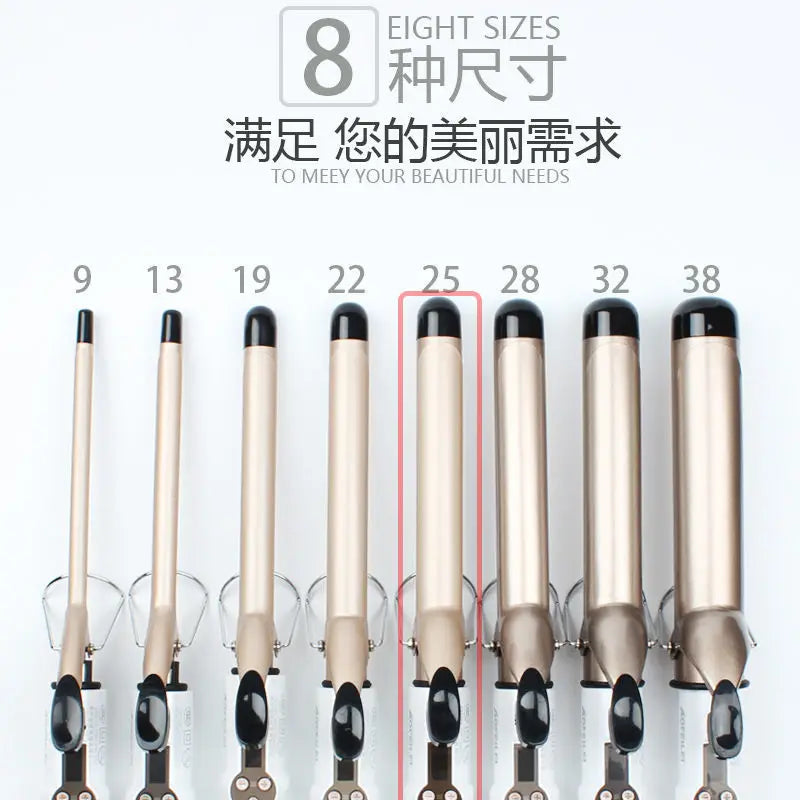 Temperature Control Electric Hair Curler Wand 9–38mm | Professional Curling Iron with LCD Screen