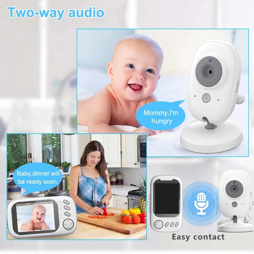3.5-Inch Video Baby Monitor with Camera – Wireless LCD Nanny Cam, Two-Way Audio Talk, Better Than VB603 Electronic Babysitter