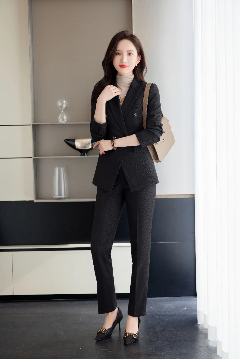 Women’s Professional Pantsuit – Autumn Winter Fashionable Business Set