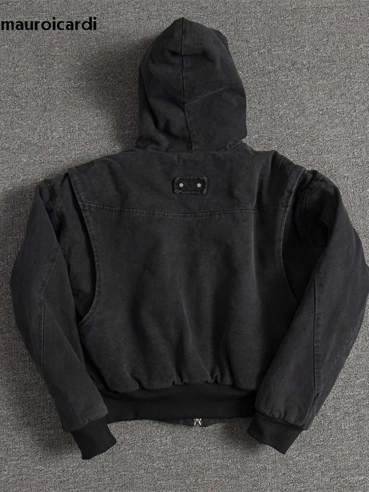 Autumn Winter Oversized Canvas Padded Jacket – Thickened Warm Faux Fur Hoodie