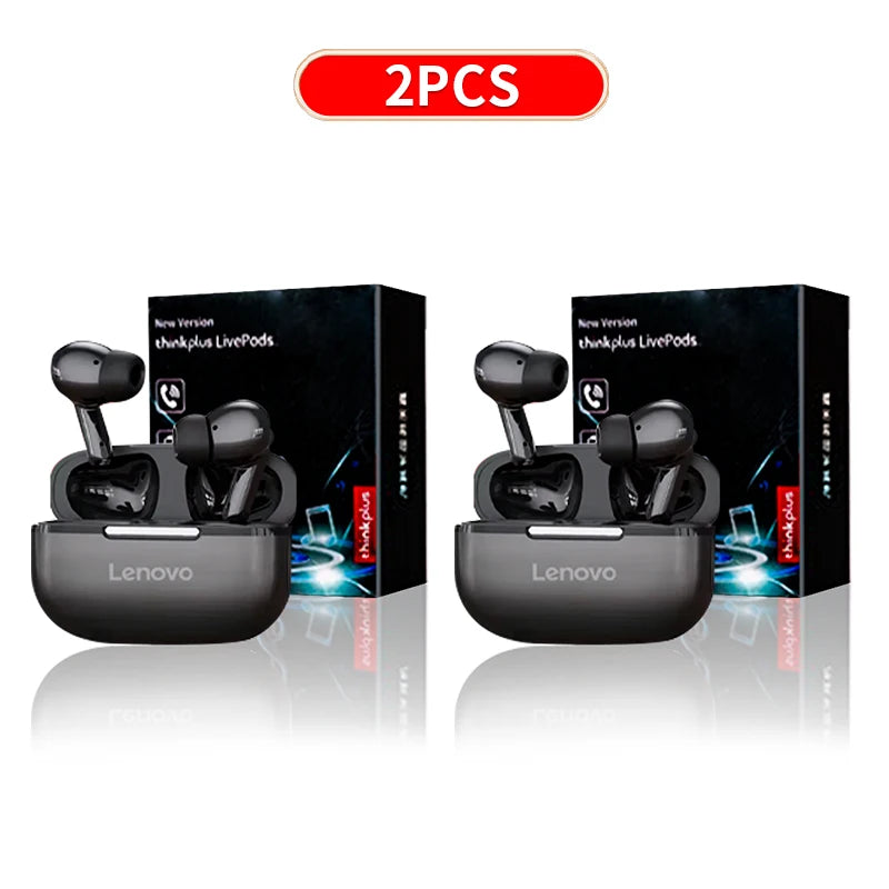 سماعات بلوتوث أصلية من Thinkplus - سماعات أذن لاسلكية مزودة بميكروفون، ونظام ستيريو هاي فاي، وتحكم باللمس