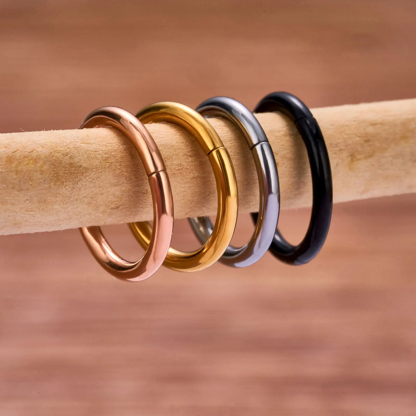 1/5Pcs Nose Rings & Lip Rings | G23 Titanium Piercing Jewelry for Women | Mixed Color Hoop Earrings & Body Clips Hinged