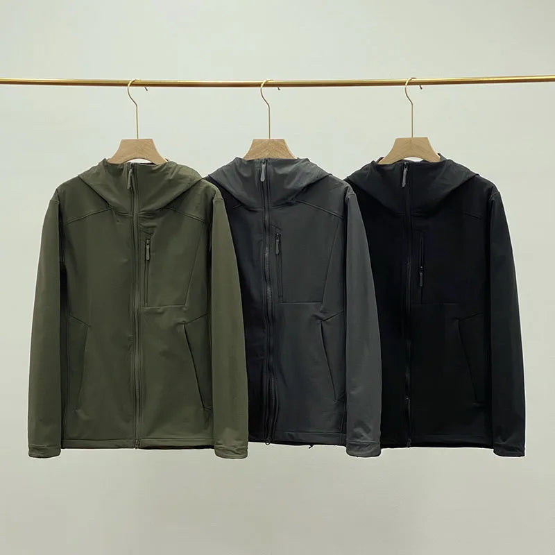 ARC Outdoor Unisex Softshell Jacket – Windproof & Rainproof Hooded Coat for Mountaineering, Cycling & Camping