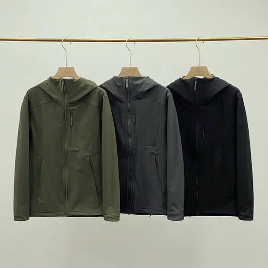 ARC Outdoor Unisex Softshell Jacket – Windproof & Rainproof Hooded Coat for Mountaineering, Cycling & Camping