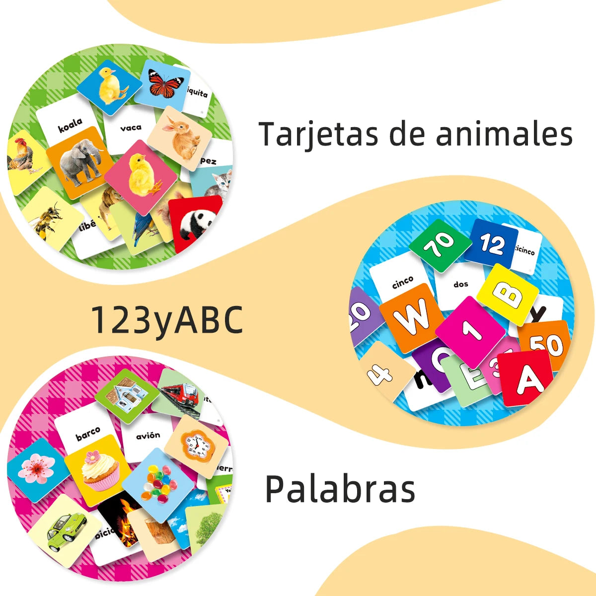 54-Piece Spanish Early Learning Word Flashcards – Educational Cards for Kids 1 Year & Older