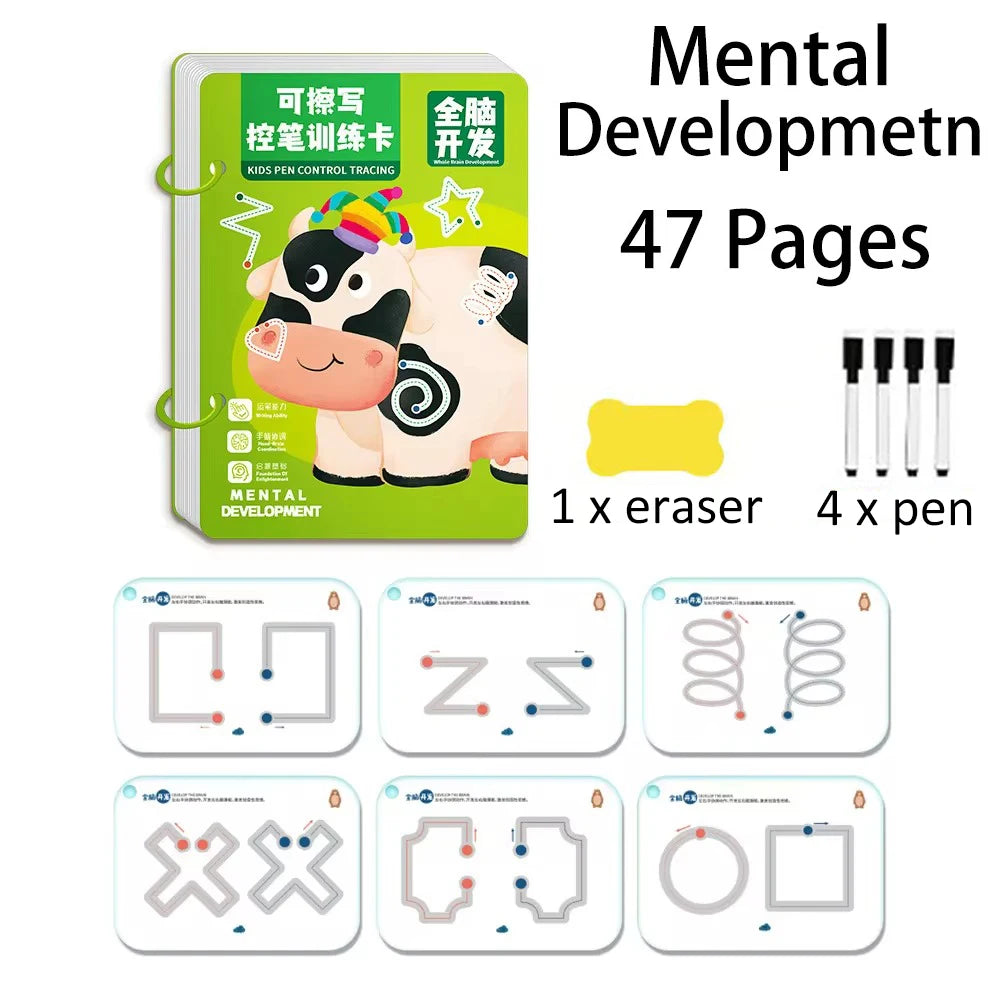 Magical Tracing Workbook – Reusable Calligraphy & Drawing Copybook for Toddlers, Kids Learning & Montessori Practice