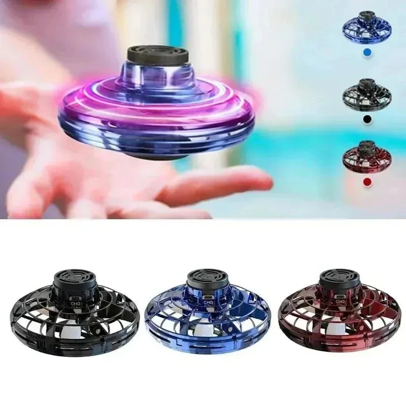 Flying Luminous Gyroscope Spinner – Levitating LED Aircraft Stress Relief Toy Rotating Ball Gadget