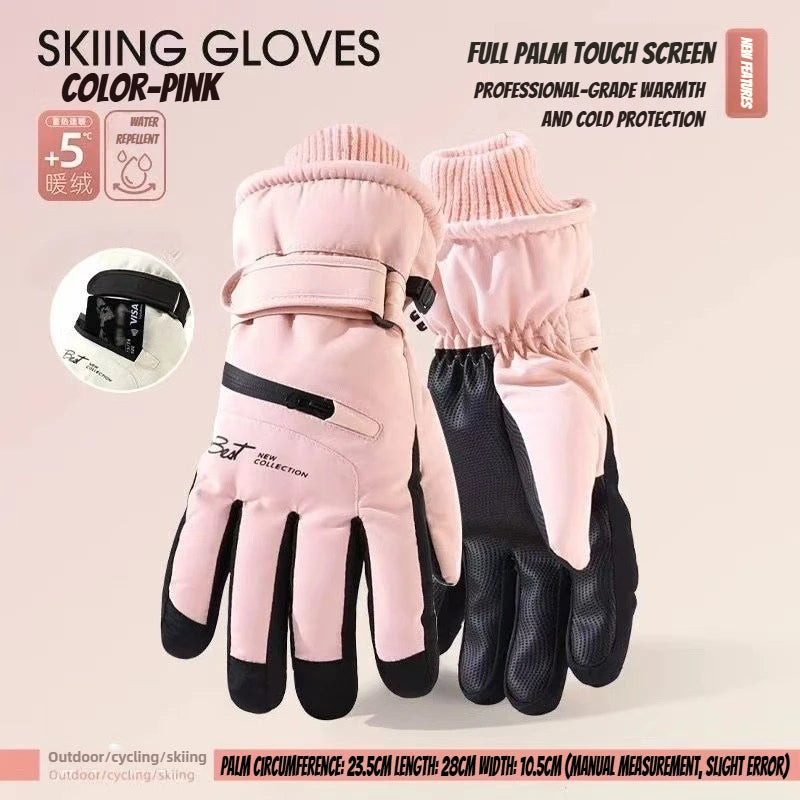 Winter Cycling & Ski Gloves – Waterproof Non-Slip Touchscreen Thermal Gloves with Pocket for Men and Women