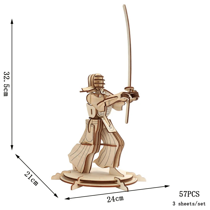 Retro Bus & European-Style Campervan 3D Wooden Puzzle – DIY Car, Airplane & Sailing Ship Model Toy for Kids