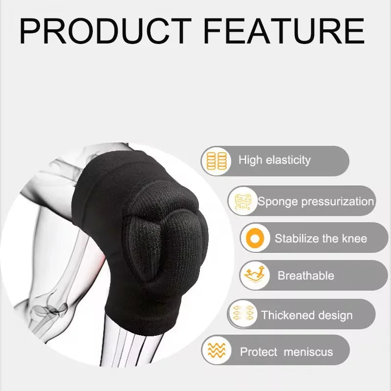 Thickened Sports Knee Pads | 1 Pair Non-Slip Gym & Basketball Knee Brace Protector for Men & Women
