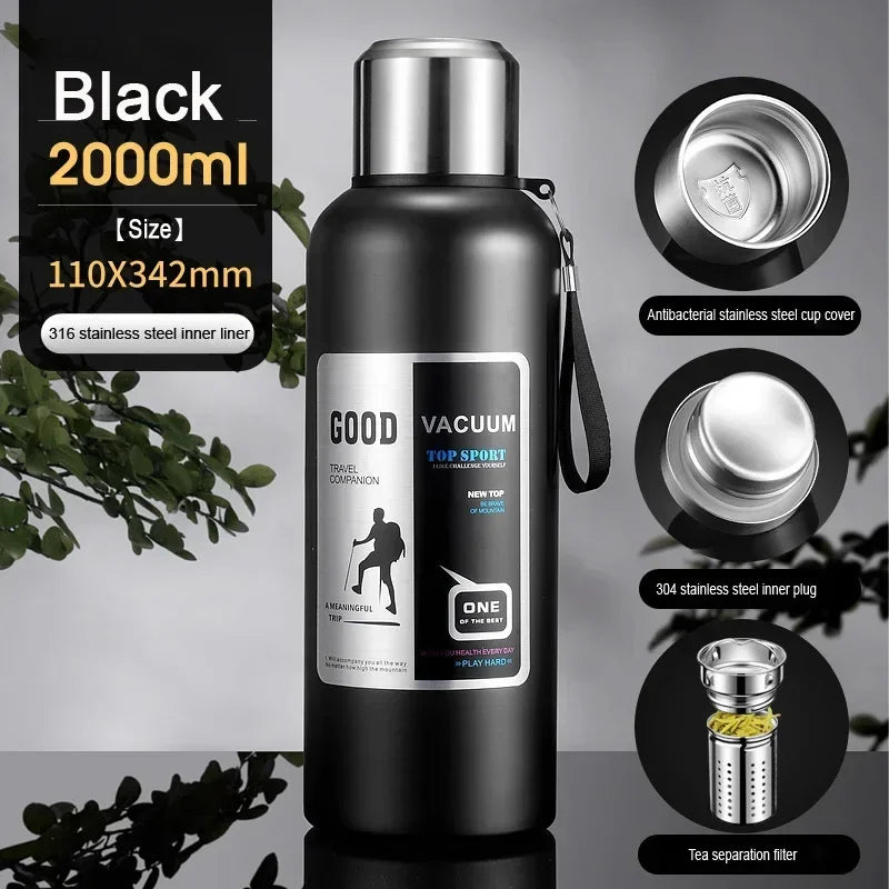 Large Capacity Stainless Steel Thermos Tumbler – Vacuum Insulated Travel Mug for Hot & Cold Coffee, Tea & Water