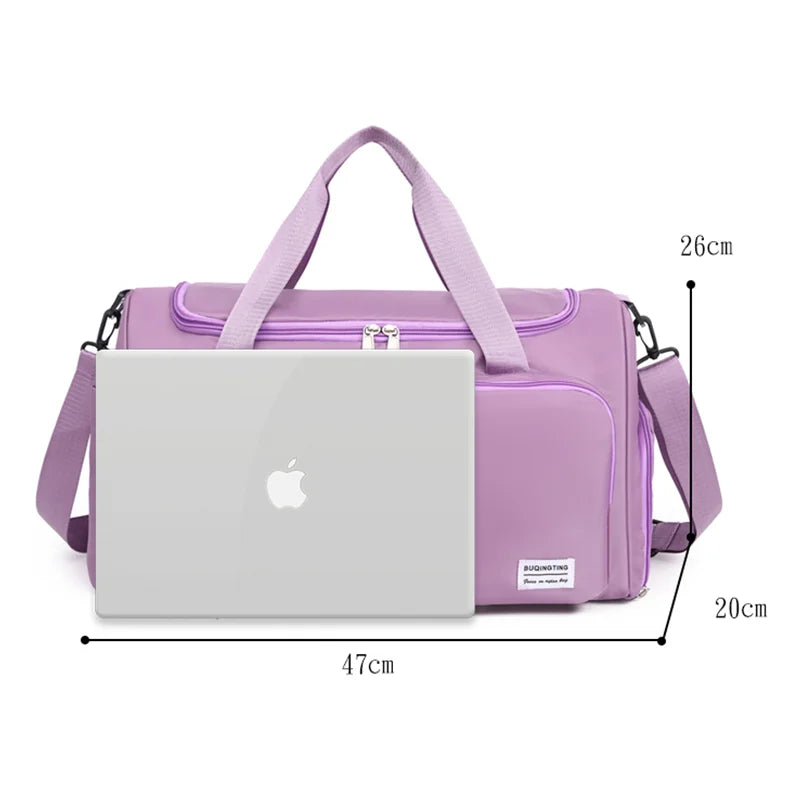 حقيبة سفر كبيرة السعة للجنسين - حقيبة رياضية للصالة الرياضية مع حجرة للأحذية، مثالية لعطلة نهاية الأسبوع أو الرحلات الليلية