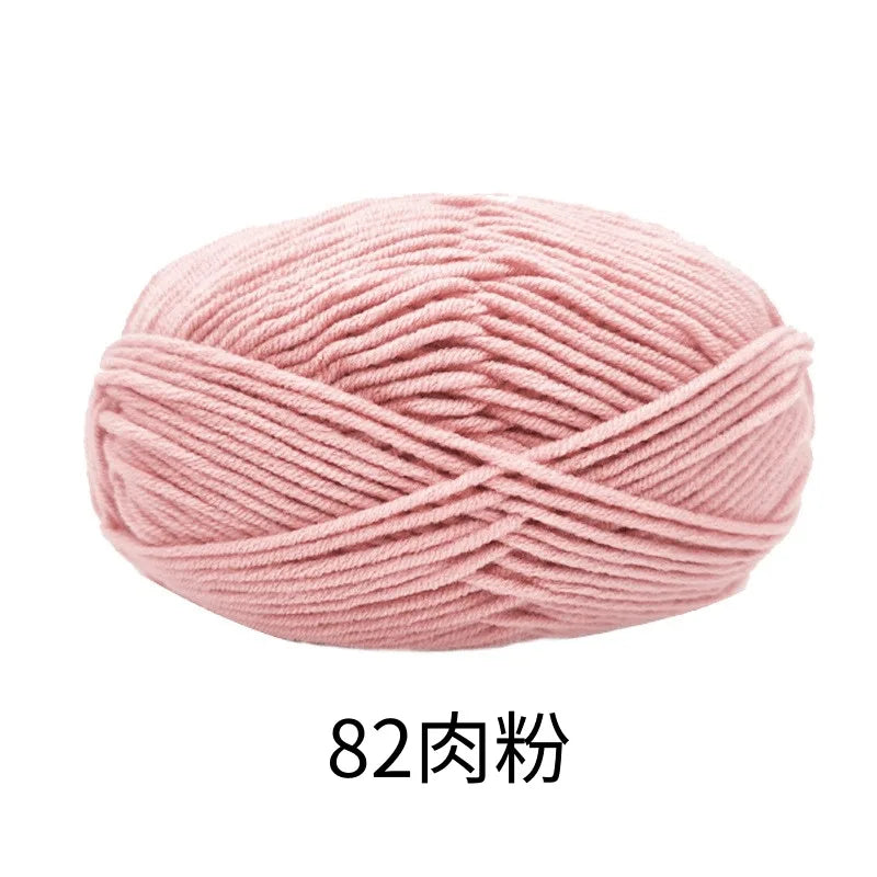 40–50g 4-Ply Milk Cotton Yarn (80%) – Dyed Knitting & Crochet Yarn for Sweaters, Hats, Dolls & Crafts