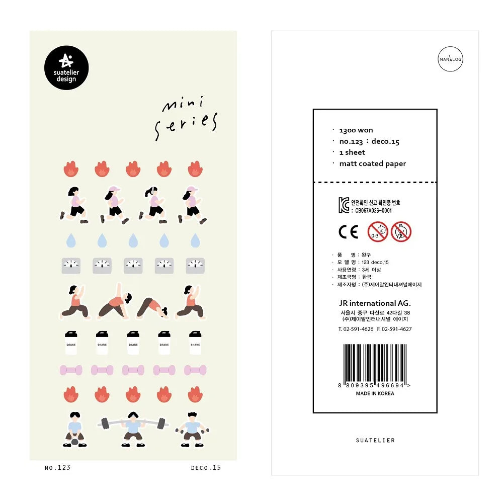 ملصقات يومية كورية كاواي من سواتيلييه - مجموعة ديكورات مكتبية أصلية للقصاصات اليدوية والمجلات