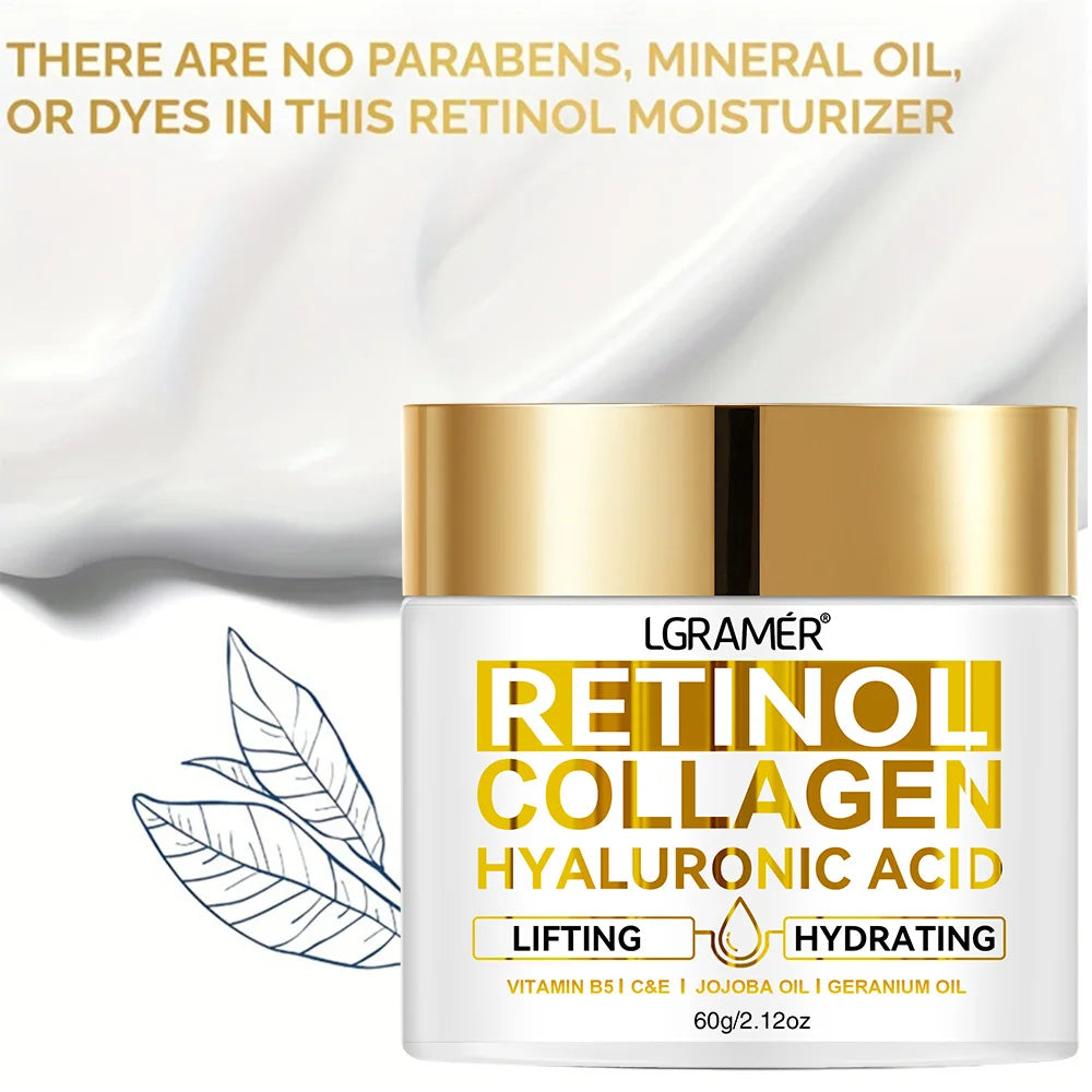 Retinol Moisturizing Face Cream – Collagen & Hyaluronic Acid Anti-Wrinkle Skin Care for Women & Men