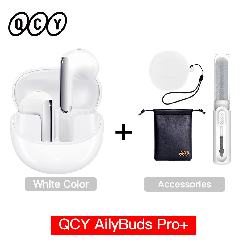 QCY HT10 AilyBuds Pro+ ANC Wireless Earphones – Hi-Res Audio with LDAC, Bluetooth 5.3, 6-Mic AI HD Call, Multipoint Connection