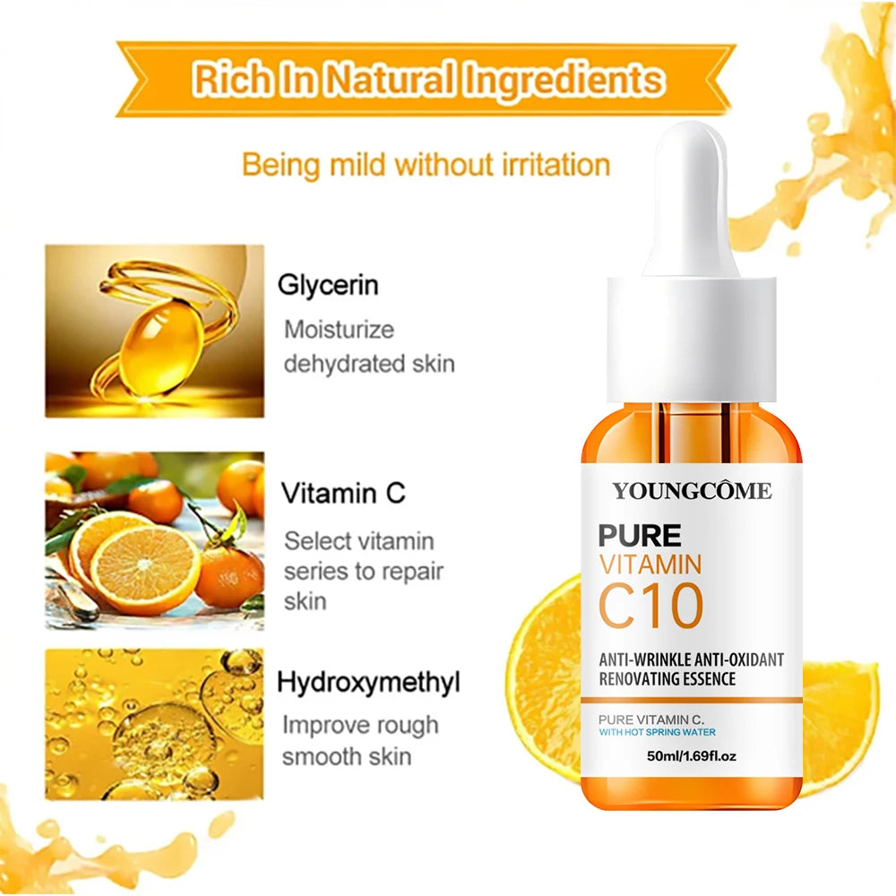 Vitamin C Facial Essence – Brightening Serum with Hyaluronic Acid for Moisturizing, Fine Line Repair & Dull Skin Care